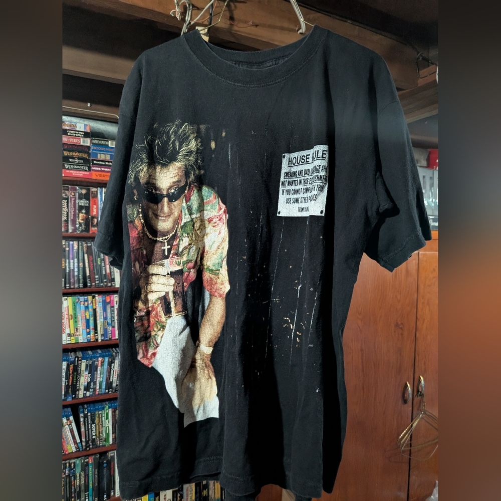 Vintage Rod Stewart 1999 House Rules T Shirt Size Large Royal Avalon 100% Cotton